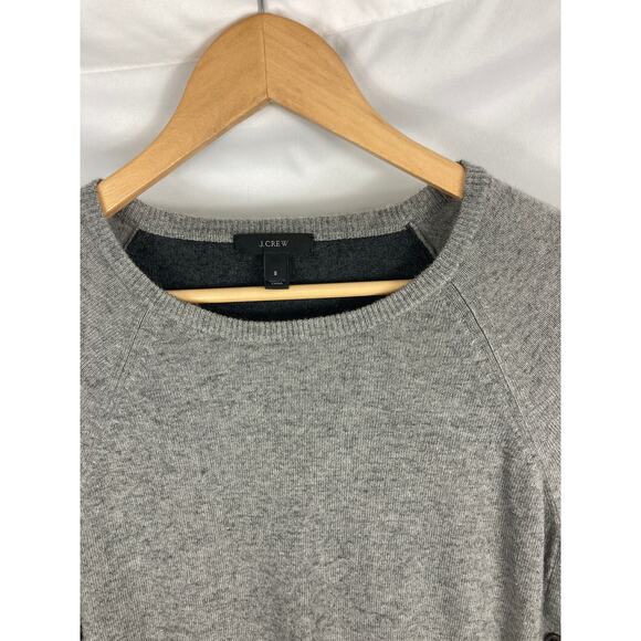 J Crew Womans Wool Blend Side Button Grey Sweater Size Small - Picture 3 of 4
